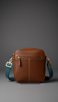 Italian Leather Crossbody Bag With Magnetic Closure
